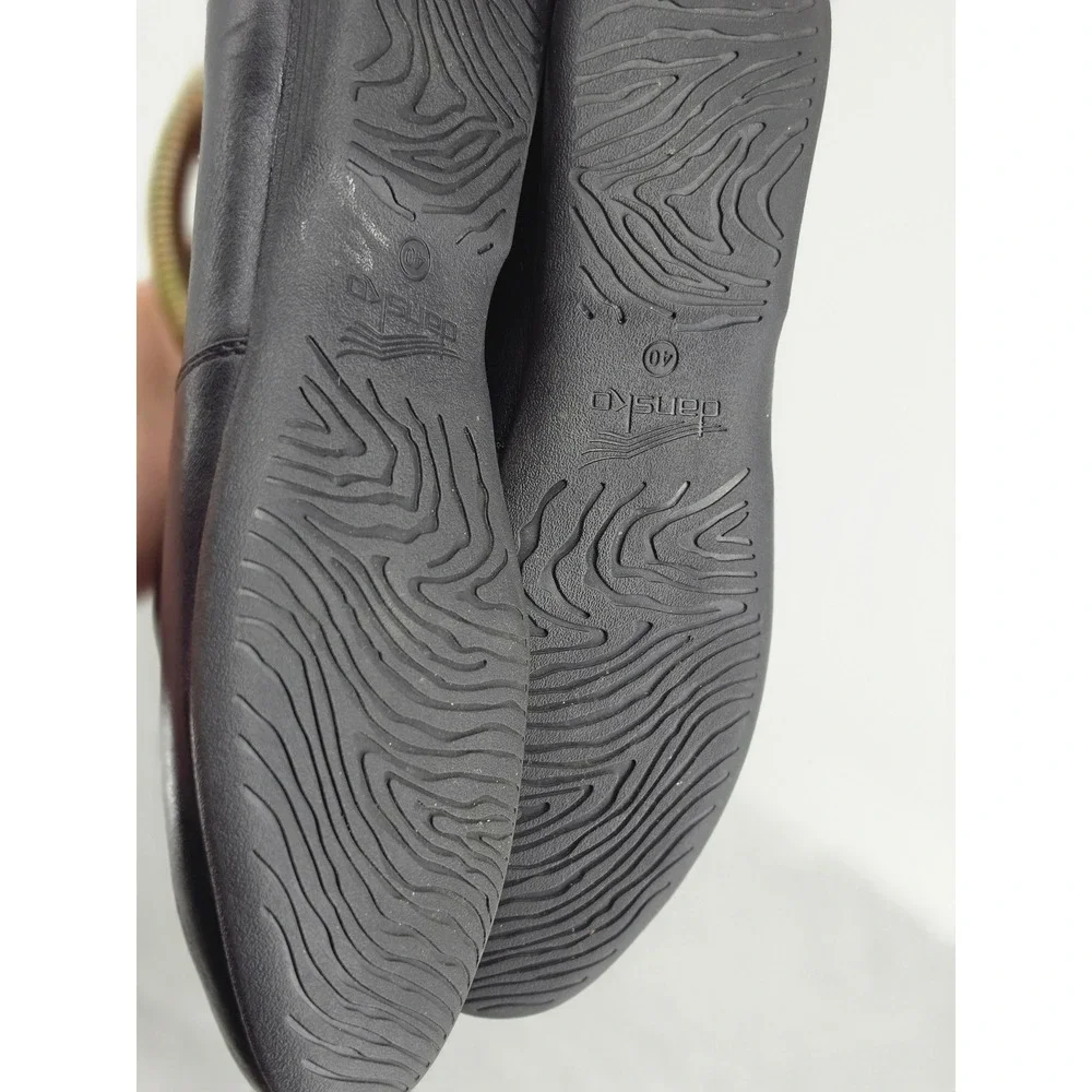 Dansko Fawna Black Leather Slip On Loafers Flats Women Size 40 EU 9.5-10 US